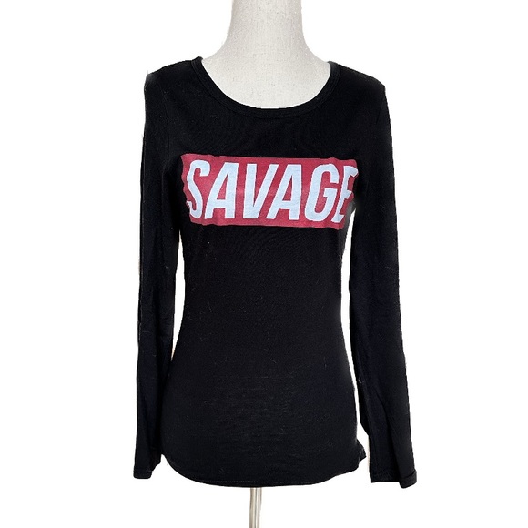Latte Love Savage Long Sleeve Fitted Graphic Tee - Picture 1 of 6